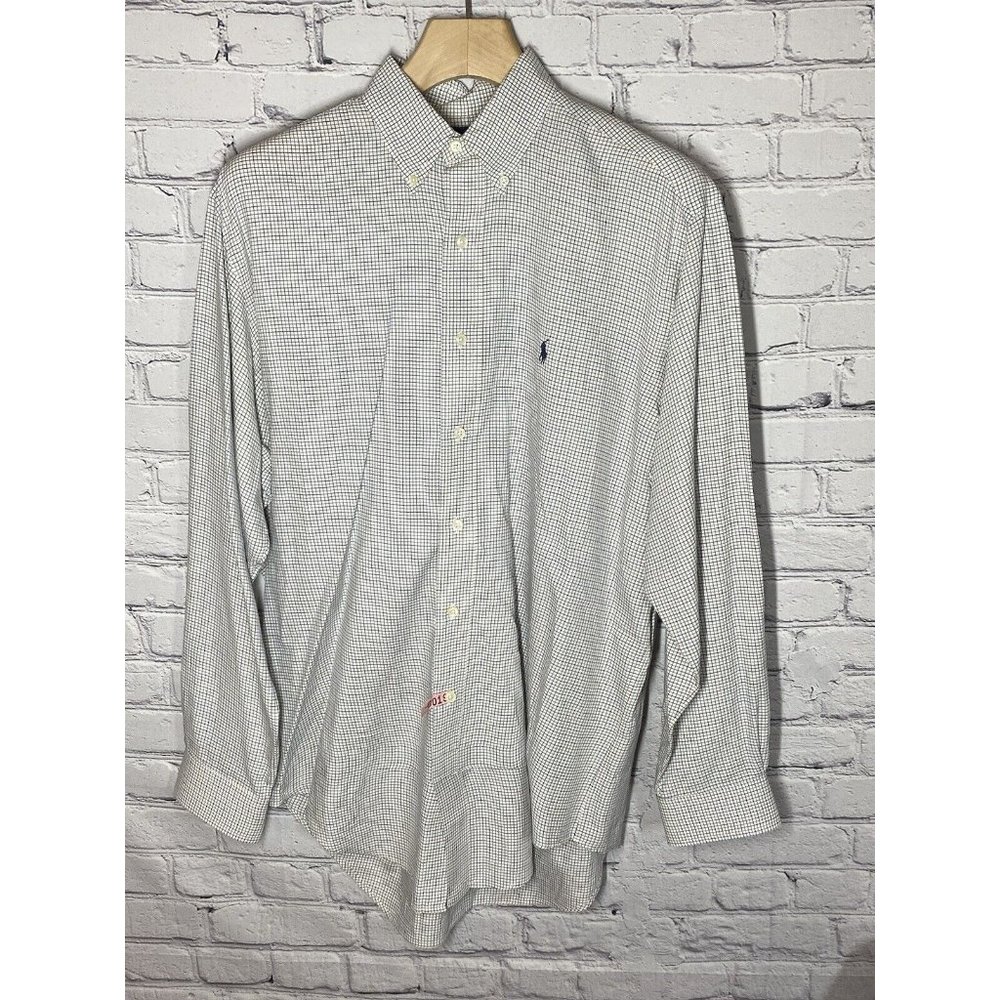 Ralph Lauren Mens Long Sleeve Check Yarmouth Button Down Shirt Black Blue Read